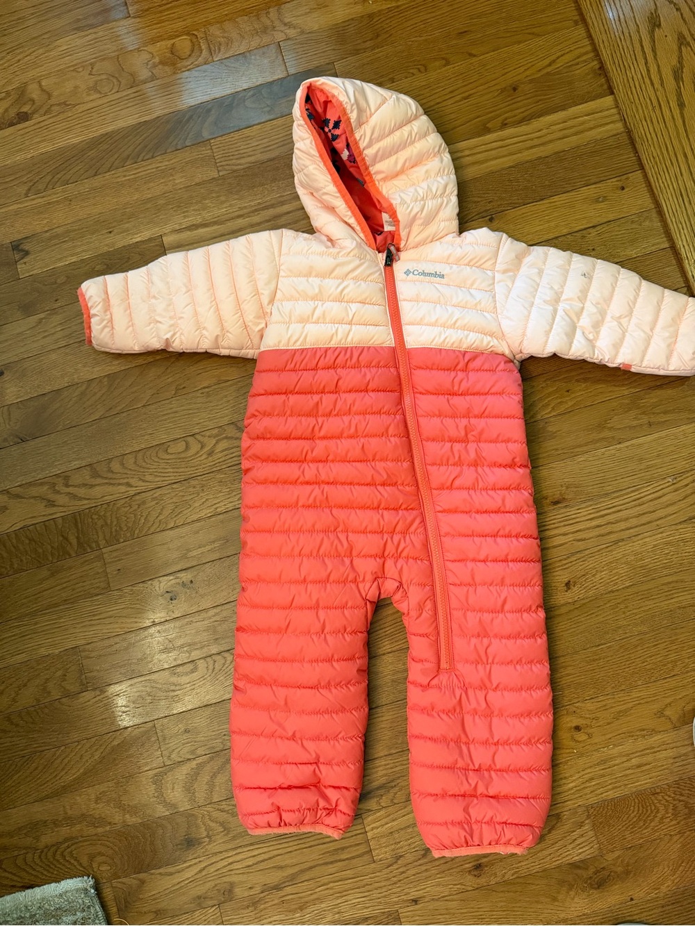 Carter's Pink and Coral Puffer One-Piece Snowsuit